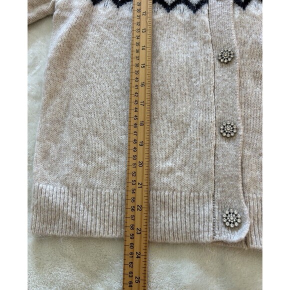 Crown Ivy Sweater Medium Cardigan Fair Isle Festive Jewel Buttons Cozy - Picture 7 of 13